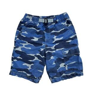 HANNA ANDERSSON Blue Print Camo Trekker Shorts Size 8 130 Boys Cotton Stretch